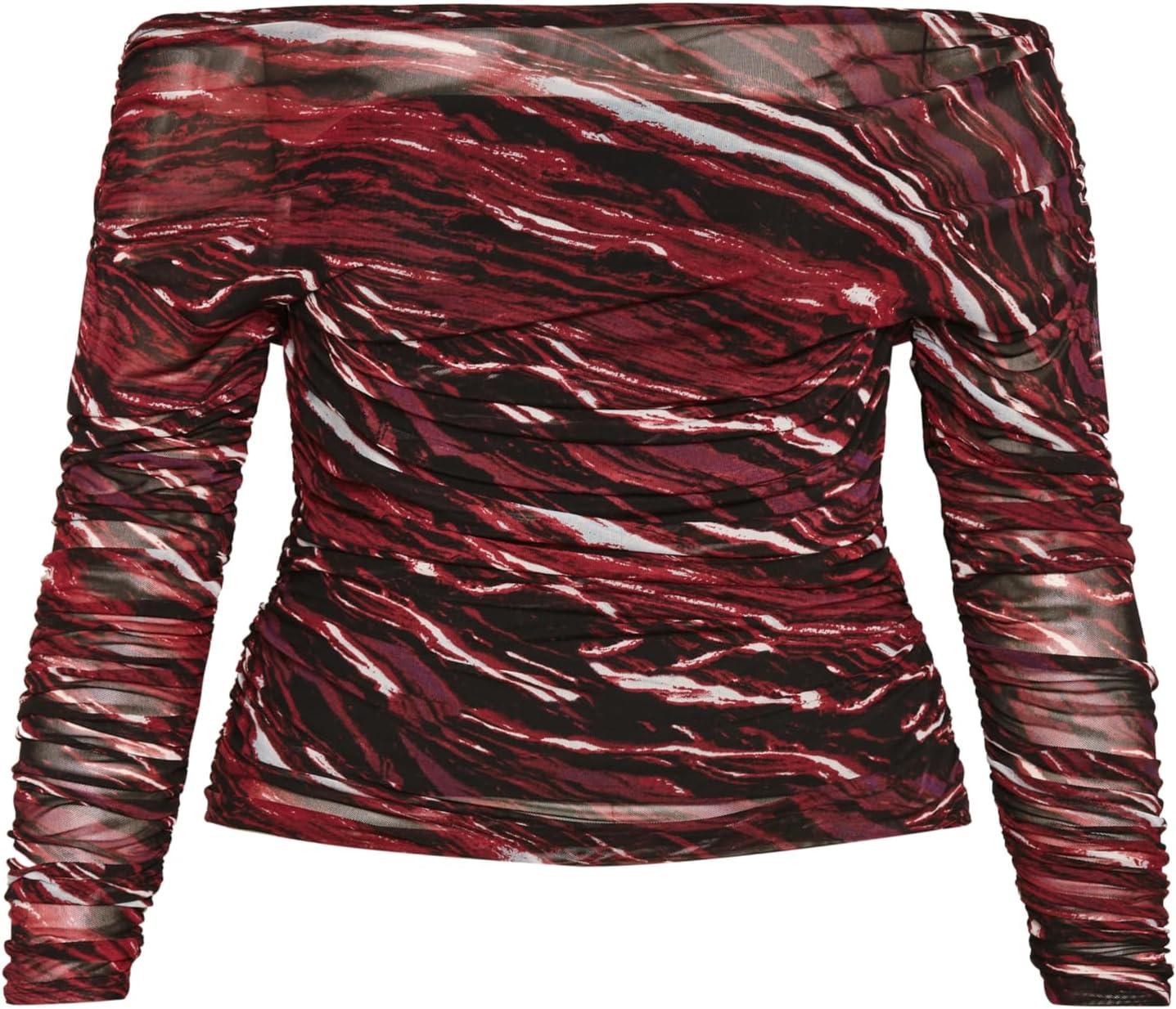 image:imageCITY CHIC Plus Size TOP MESH Multi Color Print Minerals Multi ColorSpiced Marble