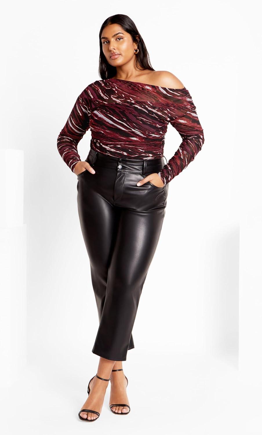 image:imageCITY CHIC Plus Size TOP MESH Multi Color Print Minerals Multi ColorSpiced Marble