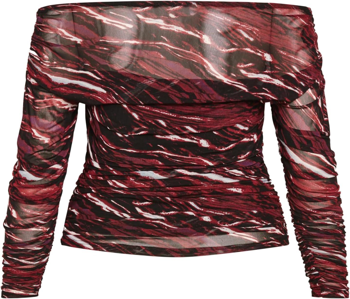 image:imageCITY CHIC Plus Size TOP MESH Multi Color Print Minerals Multi ColorSpiced Marble