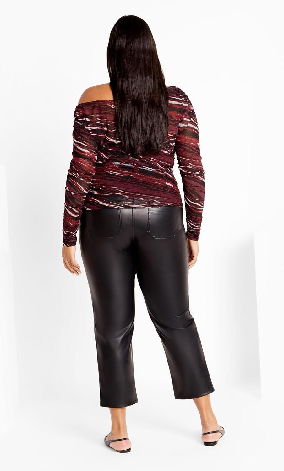 image:imageCITY CHIC Plus Size TOP MESH Multi Color Print Minerals Multi ColorSpiced Marble