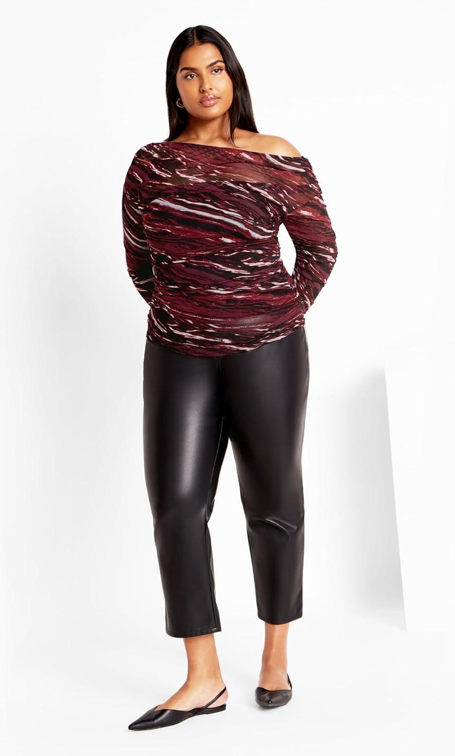 image:imageCITY CHIC Plus Size TOP MESH Multi Color Print Minerals Multi ColorSpiced Marble