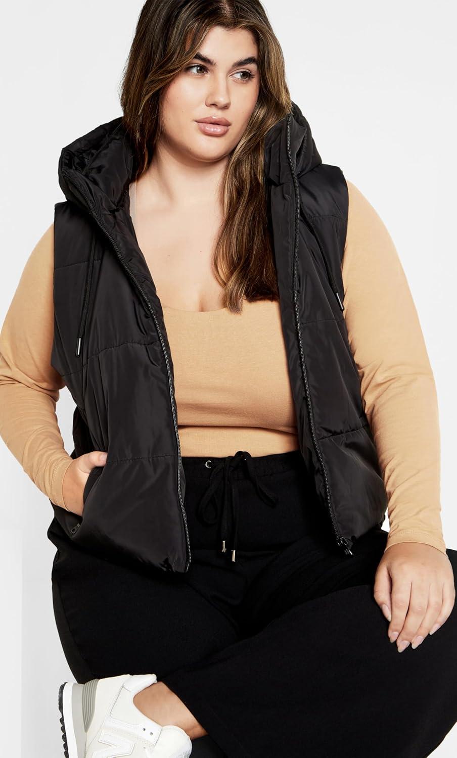 image:imageCity Chic Plus Size Top Liz Scoop TopLatte