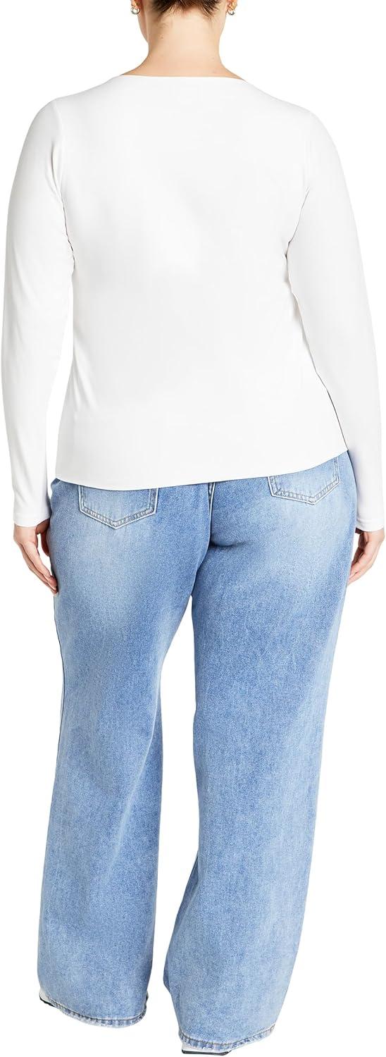 image:imageCity Chic Plus Size Top Liz Scoop TopWhite