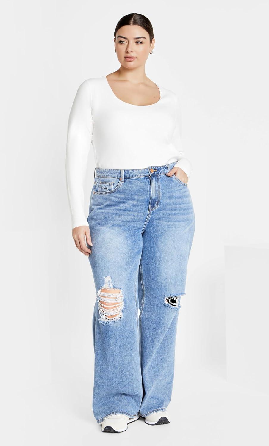 image:imageCity Chic Plus Size Top Liz Scoop TopWhite