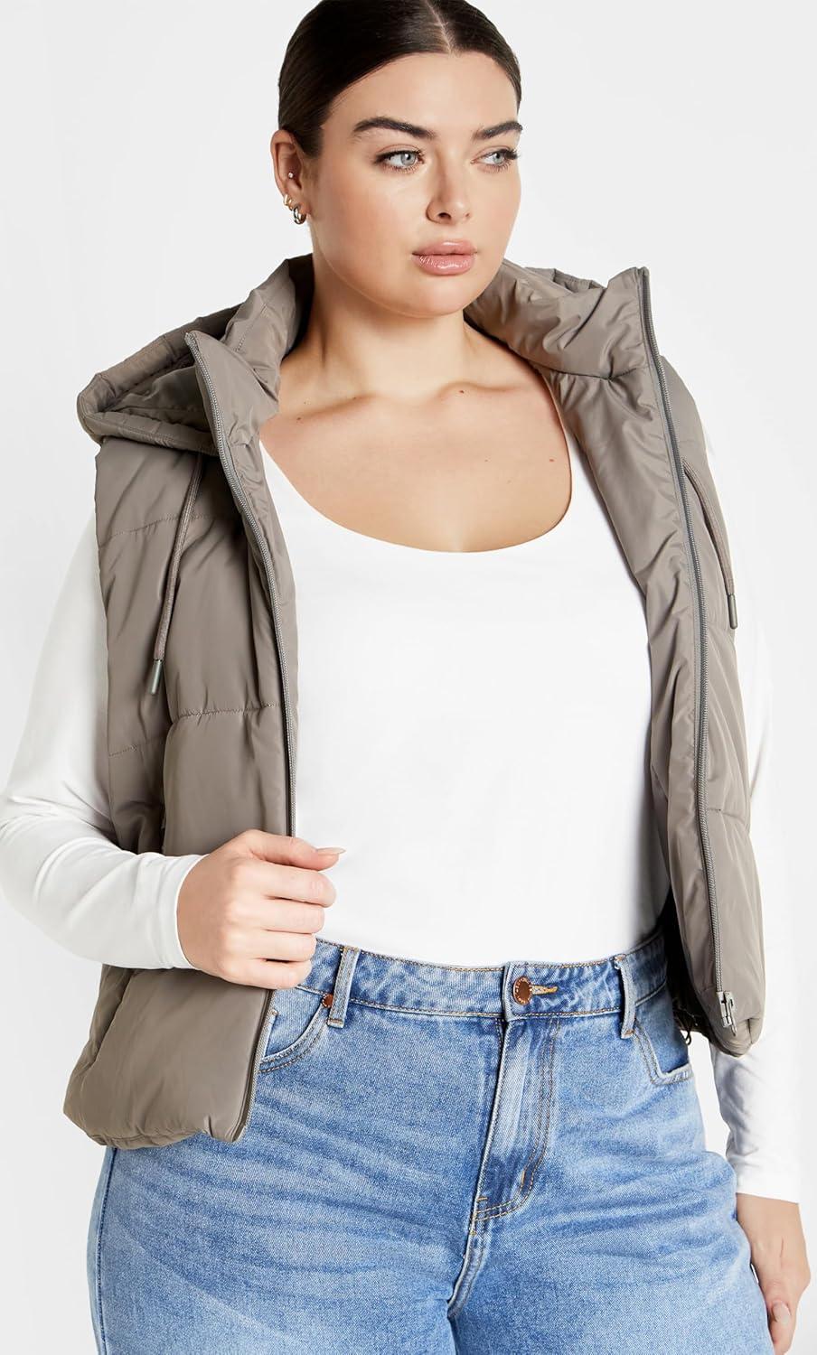 image:imageCity Chic Plus Size Top Liz Scoop TopWhite
