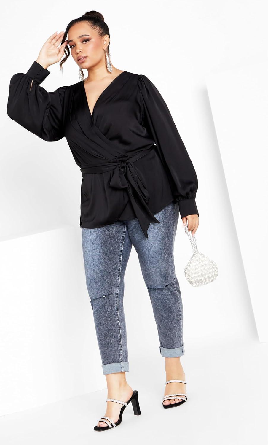 image:imageCity Chic Womens Plus Size Opulent TopBlack