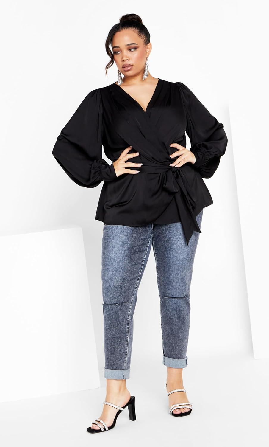 image:imageCity Chic Womens Plus Size Opulent TopBlack
