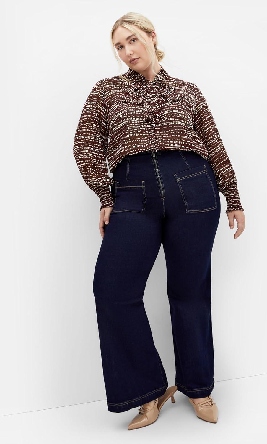 image:imageCity Chic Womens Plus Size Shirt Elm CourtColour Noise