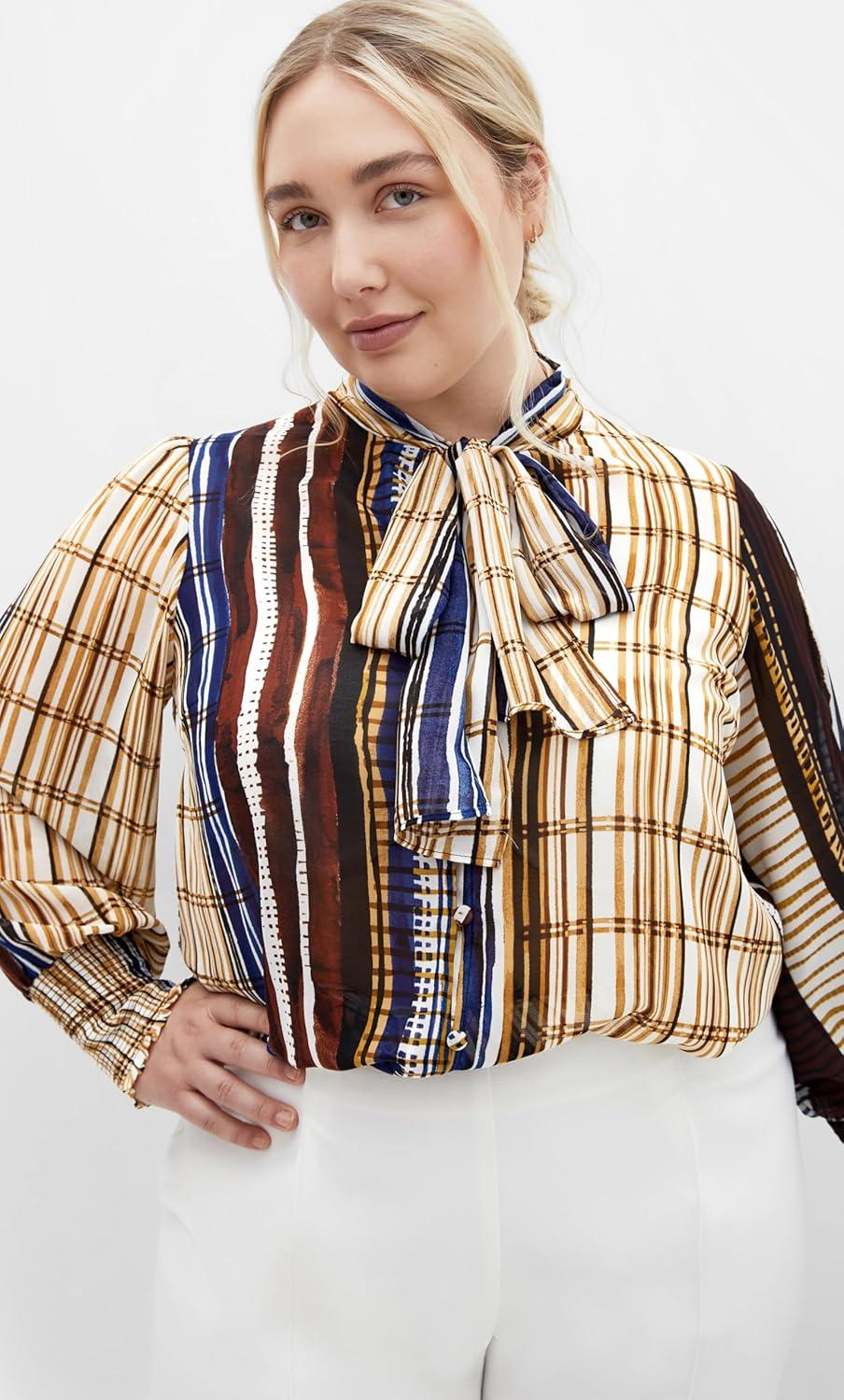 image:imageCity Chic Womens Plus Size Shirt Elm CourtFree Style Stripe