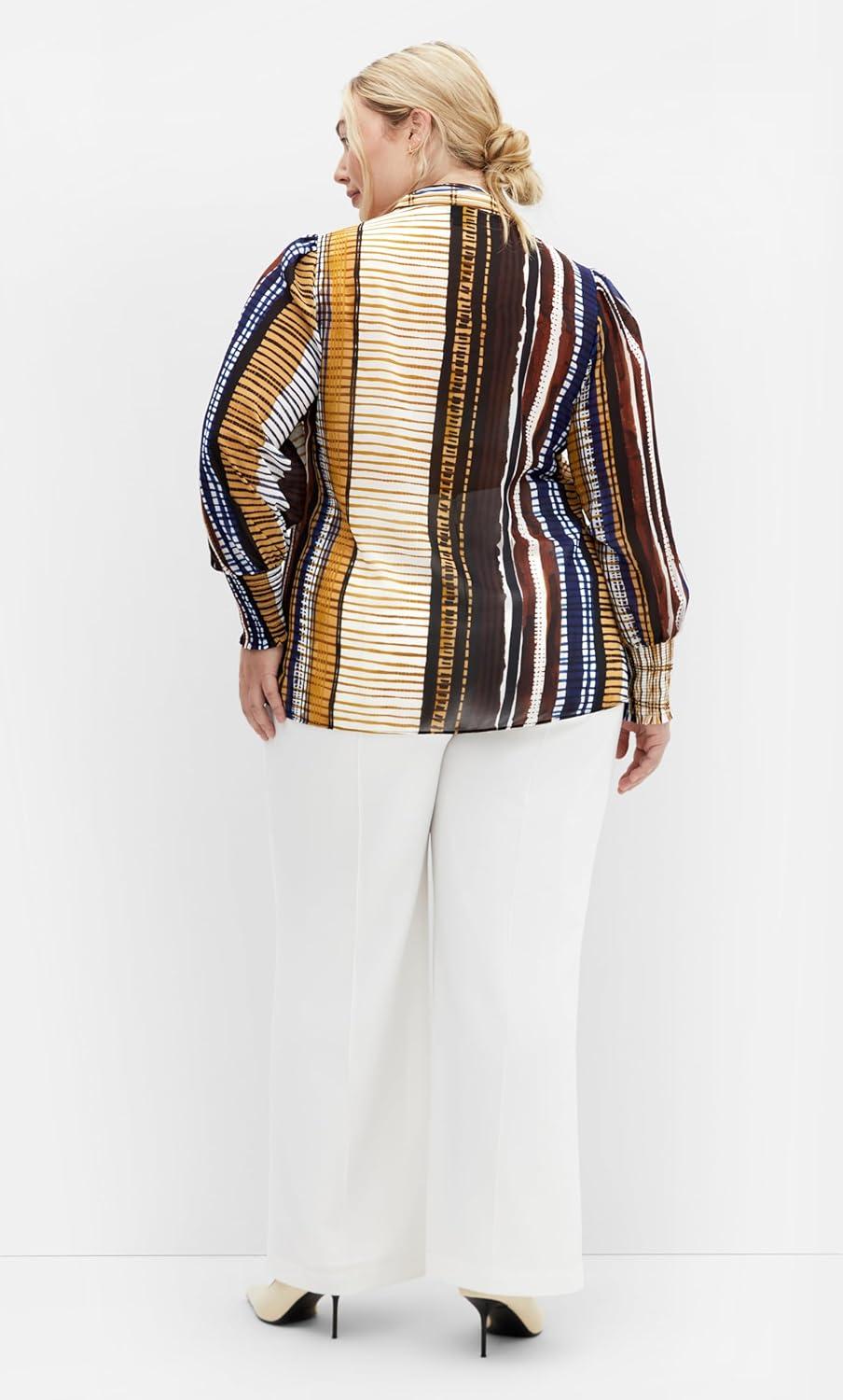 image:imageCity Chic Womens Plus Size Shirt Elm CourtFree Style Stripe