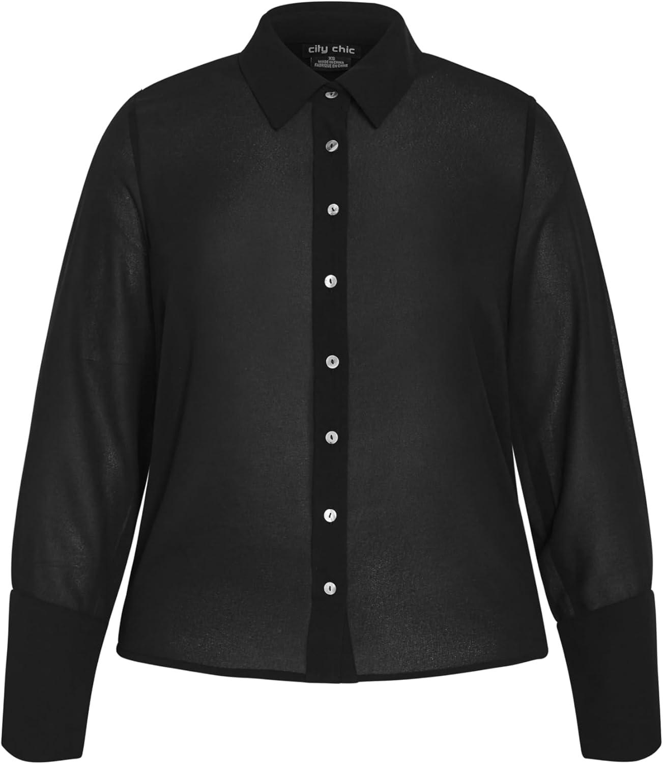 image:imageCity Chic Womens Plus Size Shirt Regent StBlack
