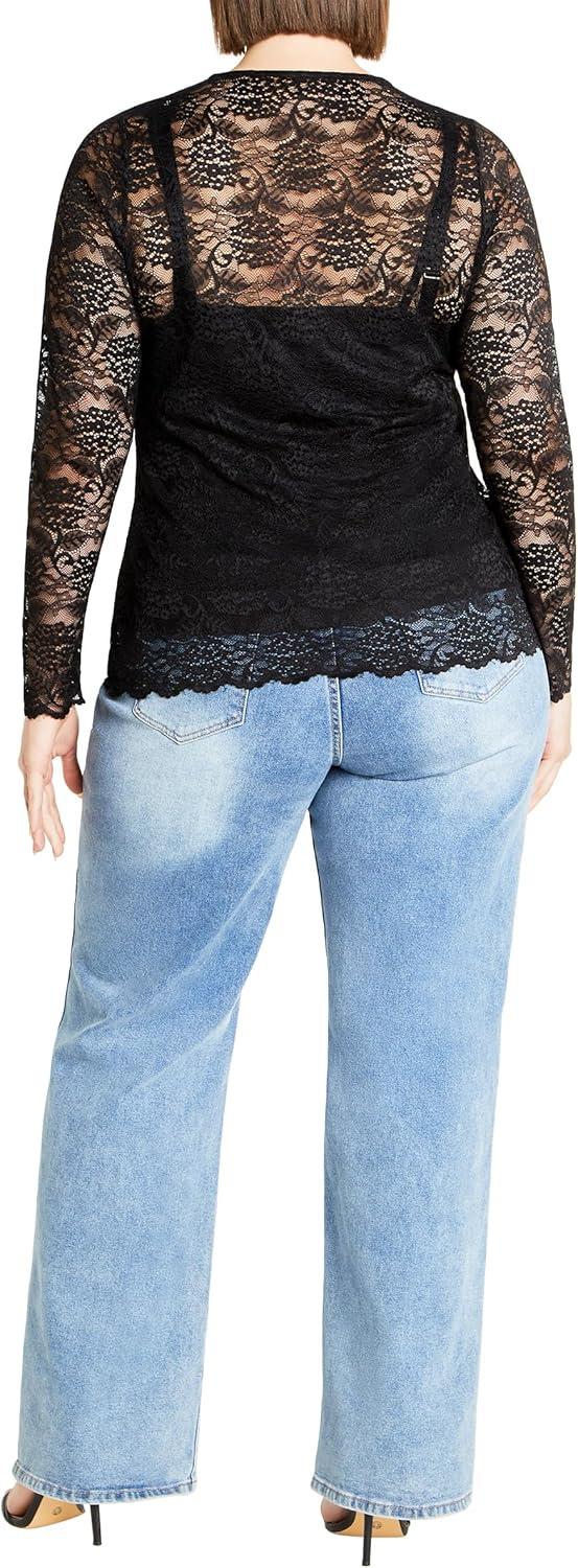image:imageCity Chic Womens Plus Size Top Lace SelenaBlack