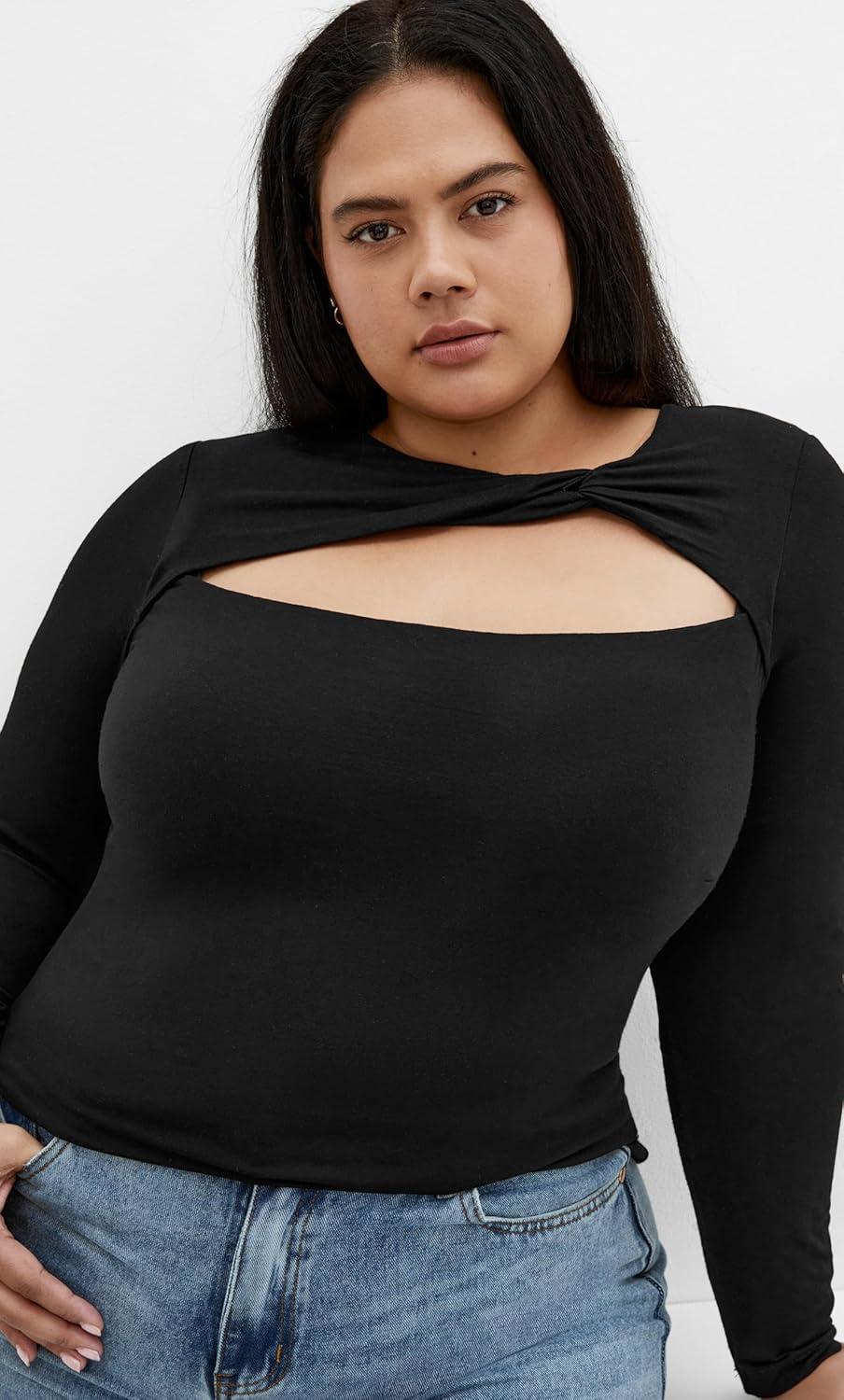 image:imageCity Chic Womens Plus Size Top Percy Street 16Black