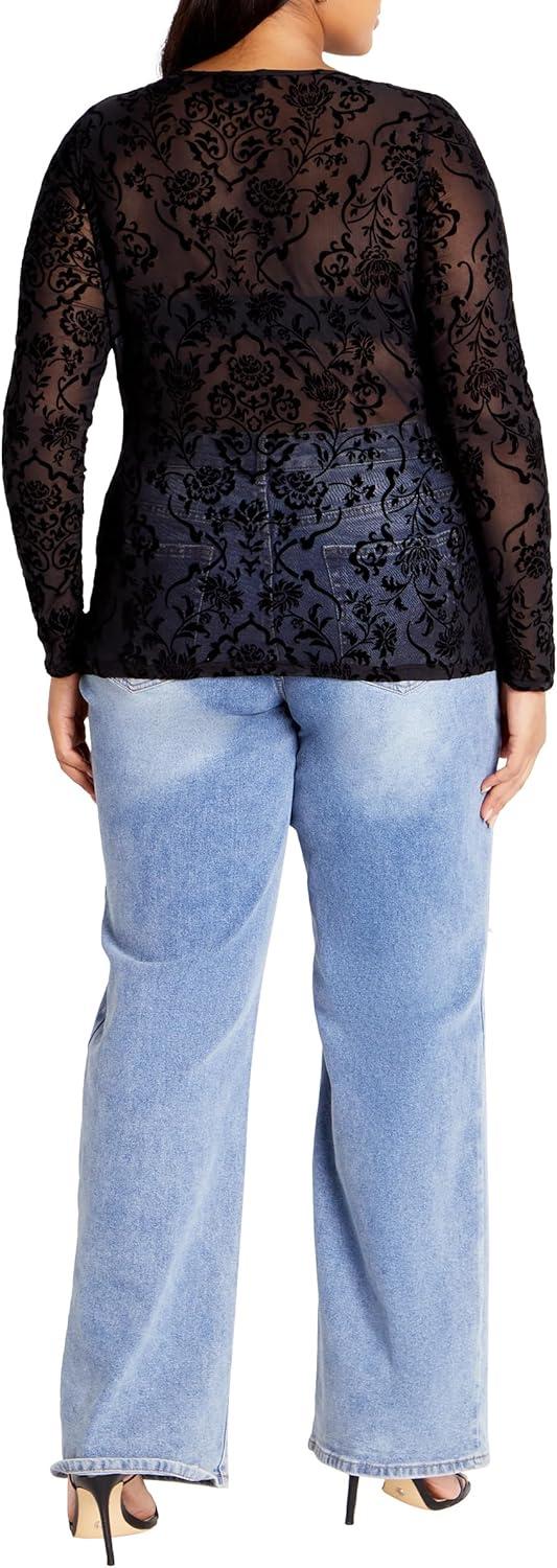 image:imageCity Chic Womens Plus Size Top Sienna MeshaBlack