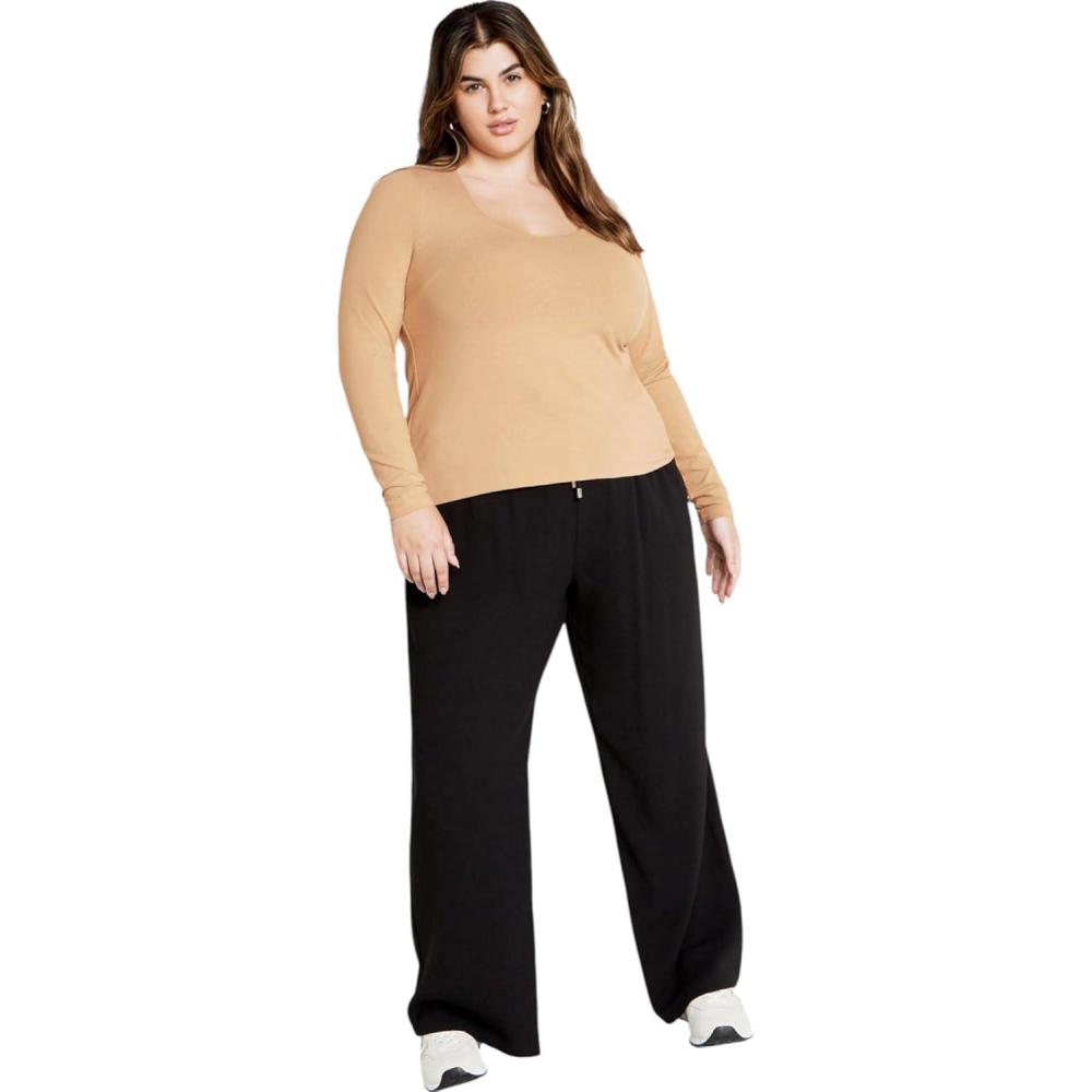 image:imageCity Chic Plus Size Top Liz Scoop TopLatte