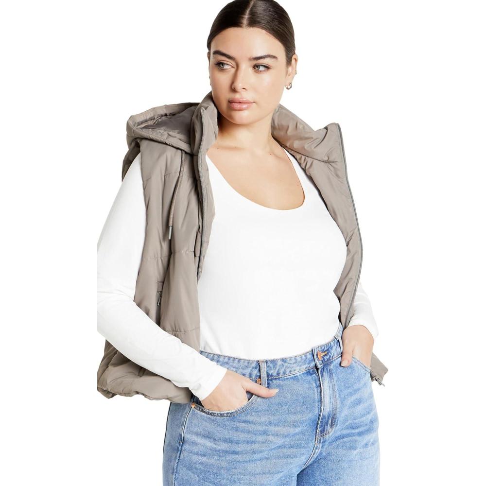 image:imageCity Chic Plus Size Top Liz Scoop TopWhite