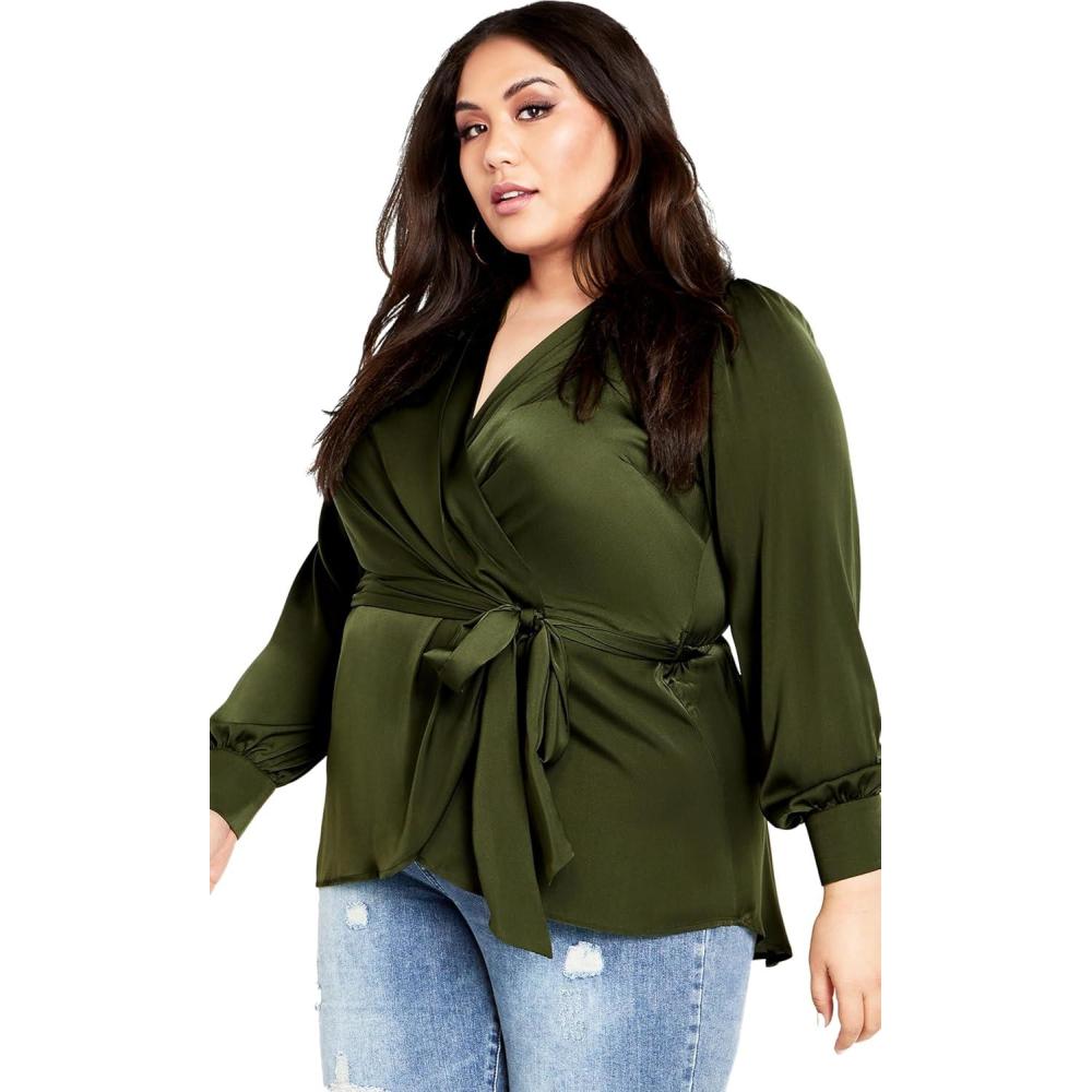 image:imageCity Chic Womens Plus Size Top Opulent Hi LoMilitary