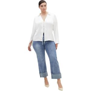 City Chic Plus Size Shirt, Hattie Shirt(Ivory)