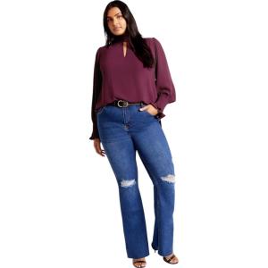 City Chic Plus Size Top, Iris Top(Plum)