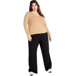 City Chic Plus Size Top, Liz Scoop Top(Latte)