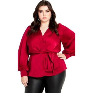 City Chic Women’s Plus Size Opulent Top(Cherry)