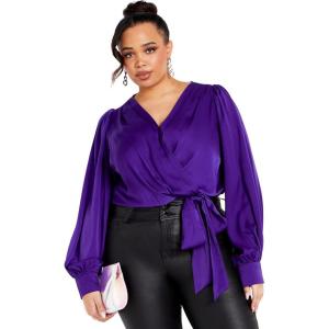 City Chic Women’s Plus Size Opulent Top(Royal Purple)