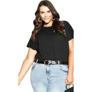 City Chic Women’s Plus Size Tee Luna(Black)