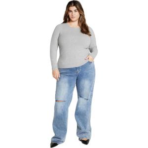 City Chic Women’s Plus Size Top – Noa(Light Grey Marble)