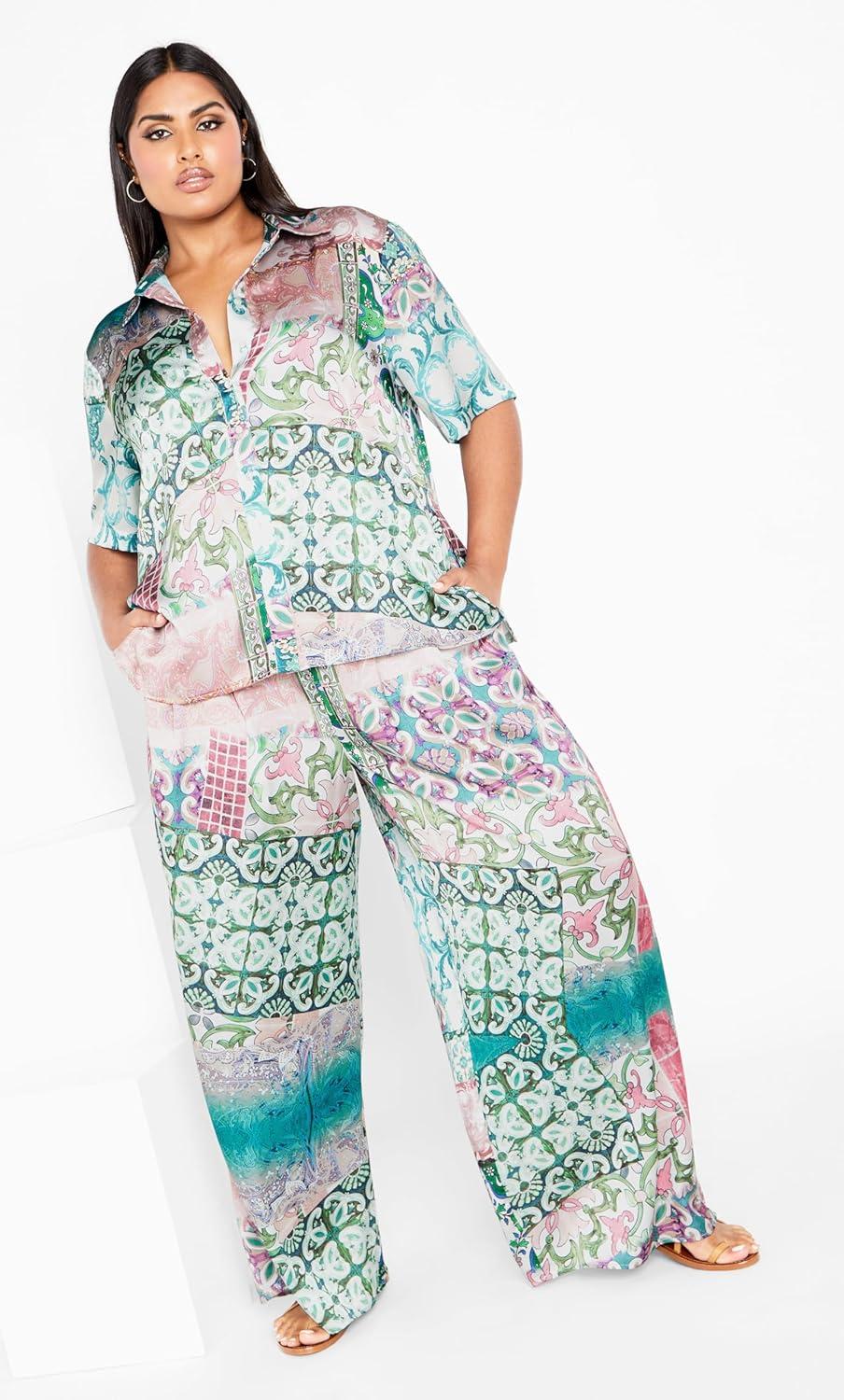image:imageCITY CHIC Plus Size Pants Paisley Summer Pant