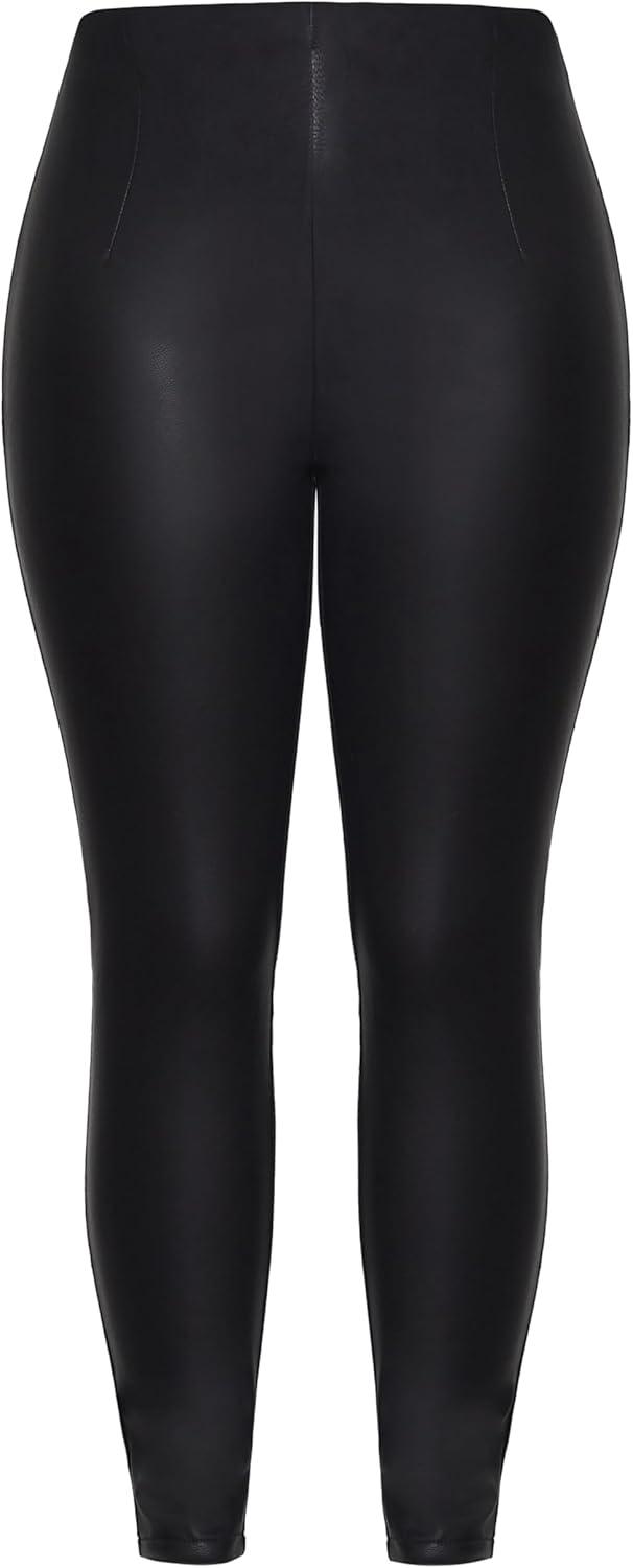 image:imageCity Chic Plus Size Pants Pleather Splice PantBlack