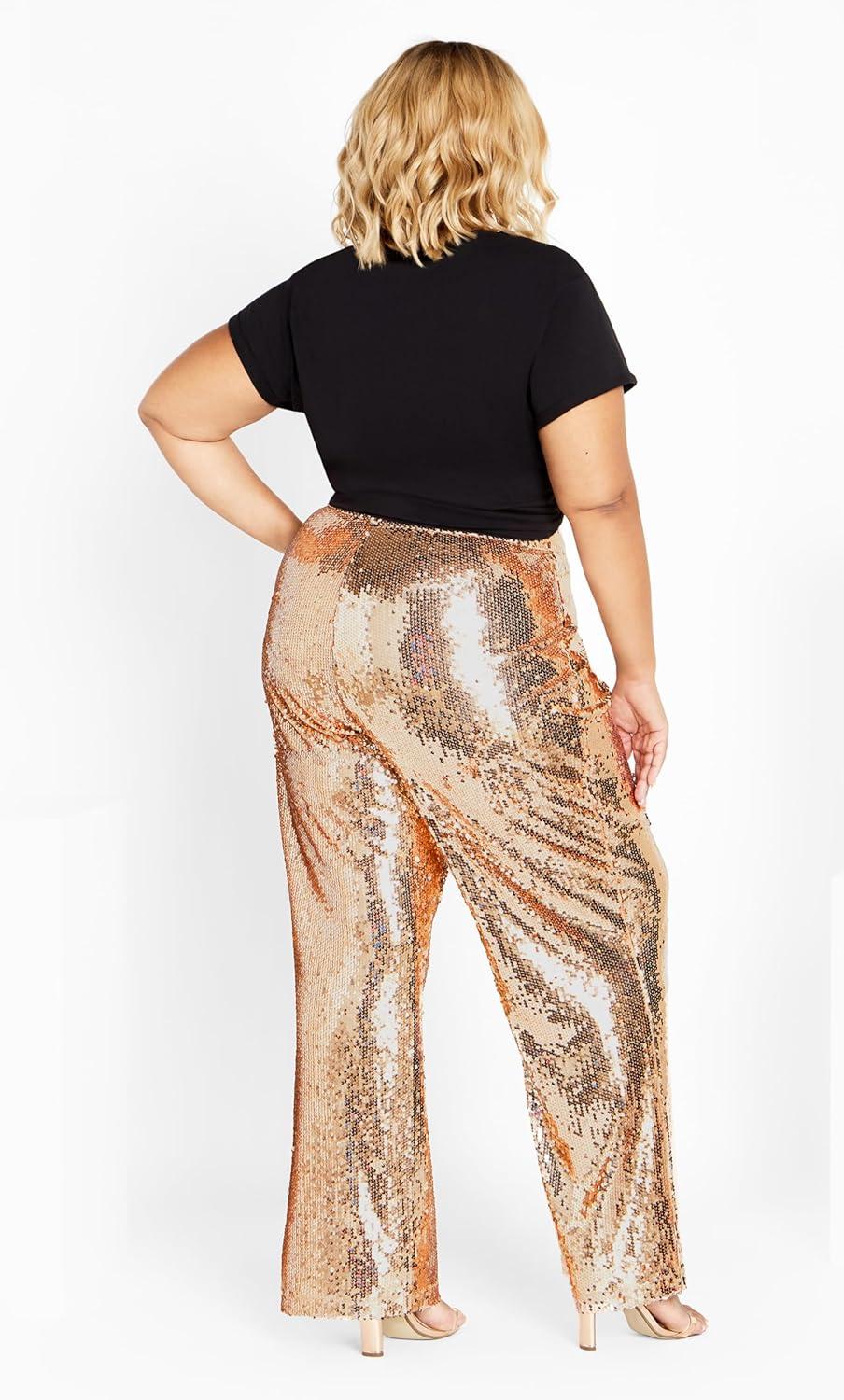 image:imageCity Chic Womens Apparel Womens City Chic Plus Size Pant Kendall Gold