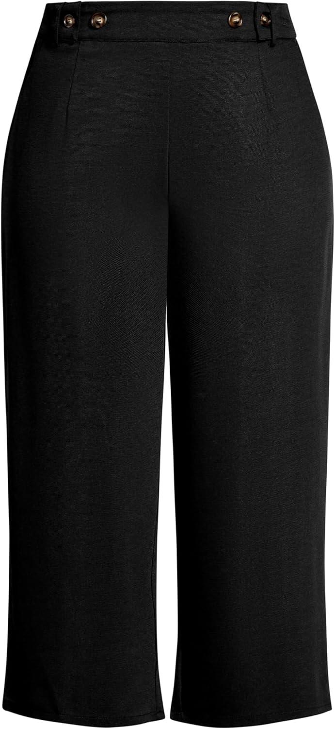 image:imageCity Chic Womens Citychic Plus Size Pant Button CropBlack