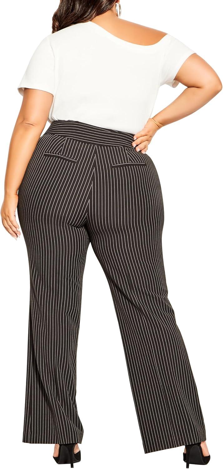 image:imageCity Chic Womens Pant PenelopeBlk Pinstripe