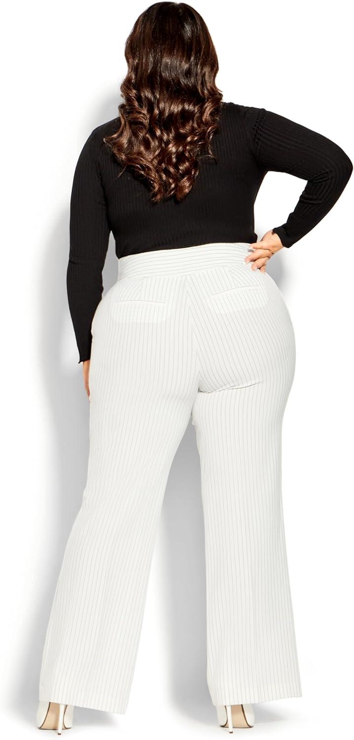 image:imageCity Chic Womens Pant PenelopeIvory Pinstripe