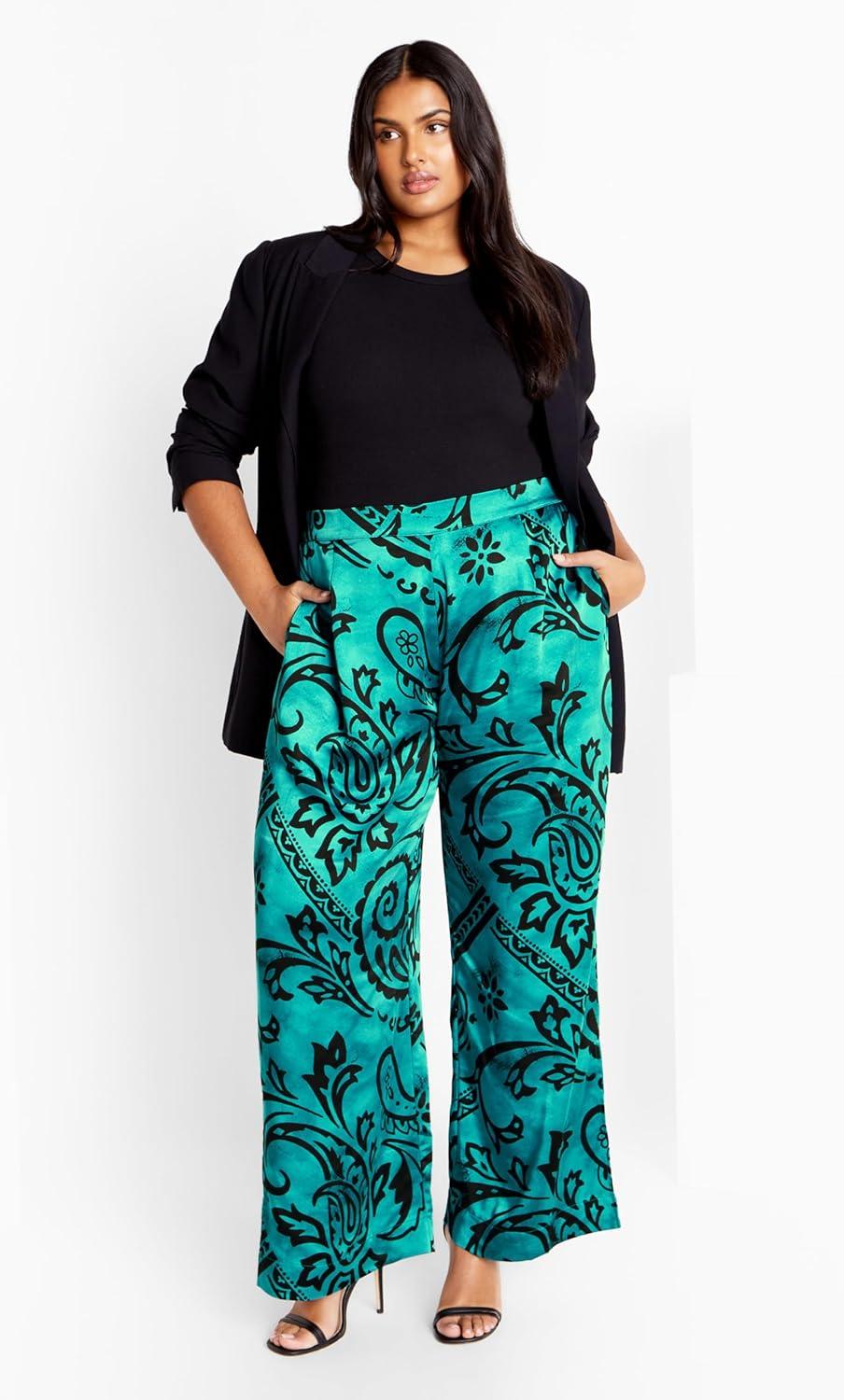 image:imageCity Chic Womens Pant Sienna PrintPeacock Paisley