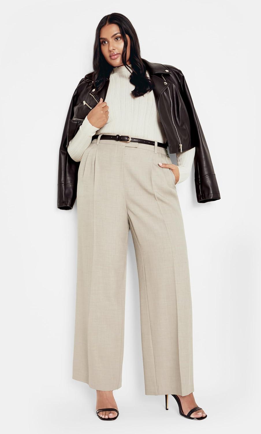 image:imageCity Chic Womens Plus Size Elia PantLatte