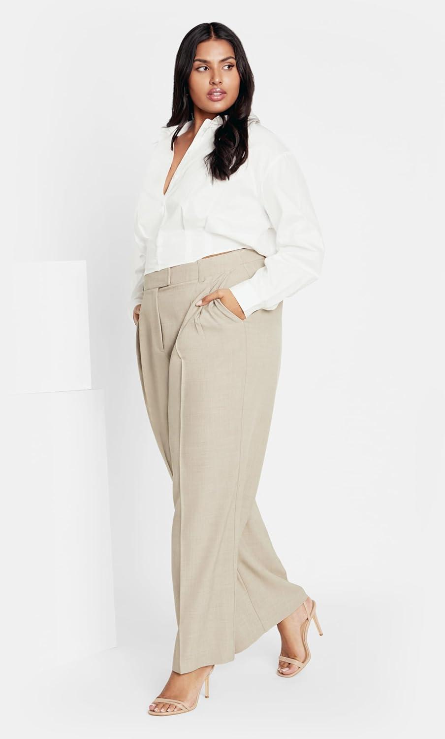 image:imageCity Chic Womens Plus Size Elia PantLatte