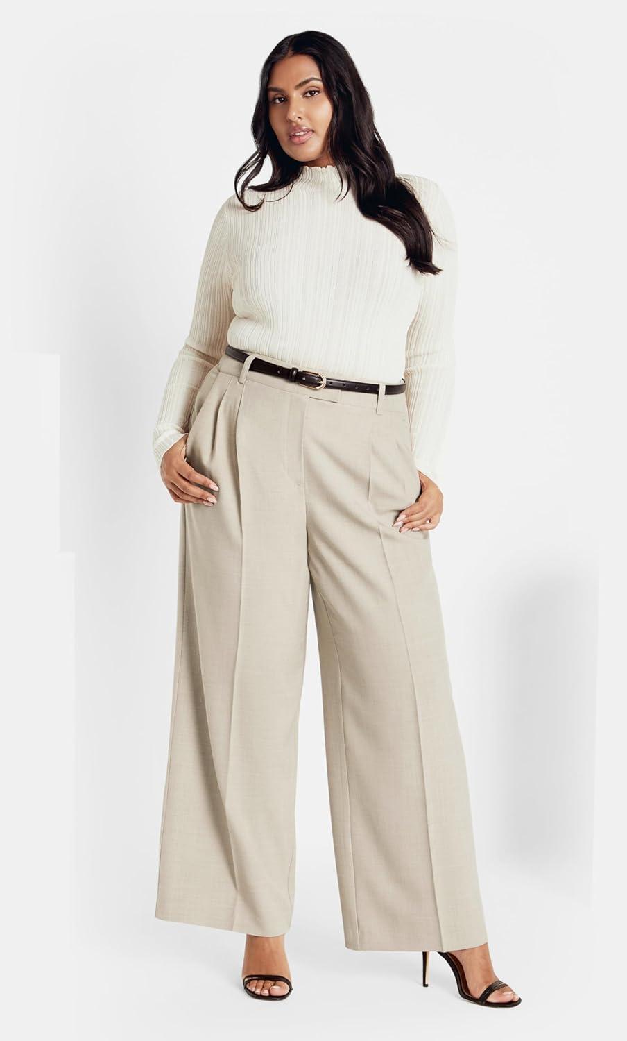 image:imageCity Chic Womens Plus Size Elia PantLatte