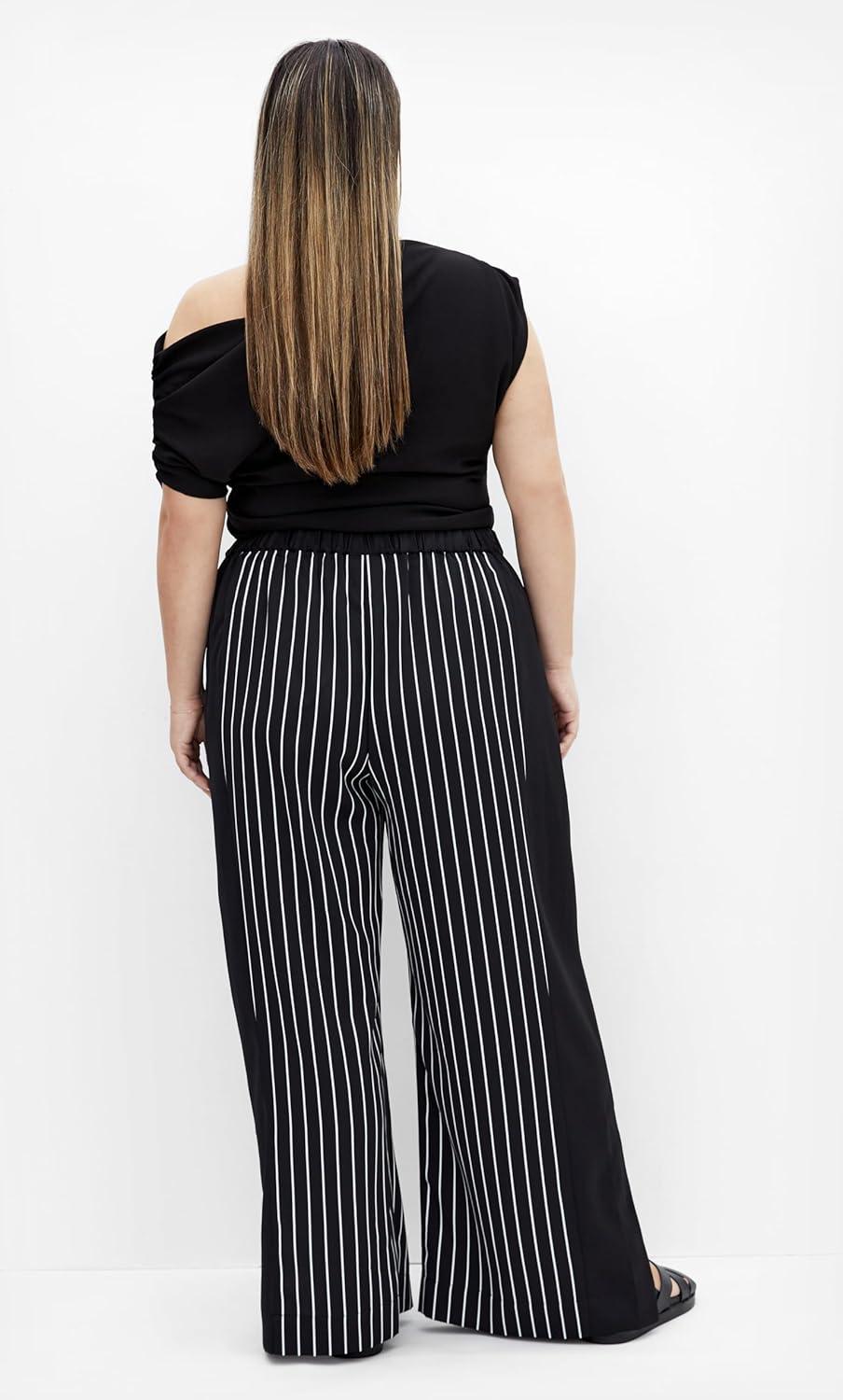 image:imageCity Chic Womens Plus Size Enya Border PantStripe Scarf
