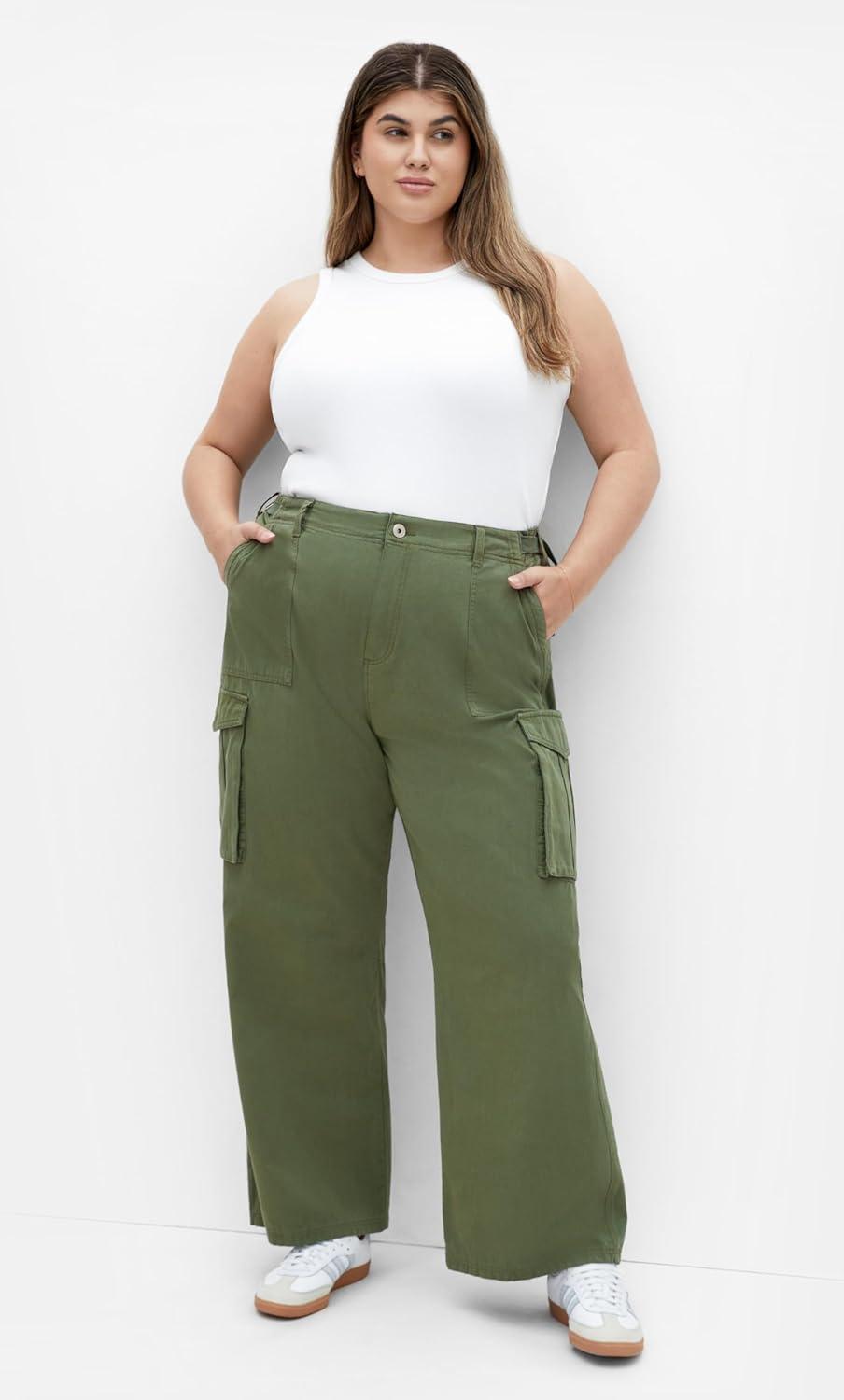 image:imageCity Chic Womens Plus Size Mia Cargo PantOlive