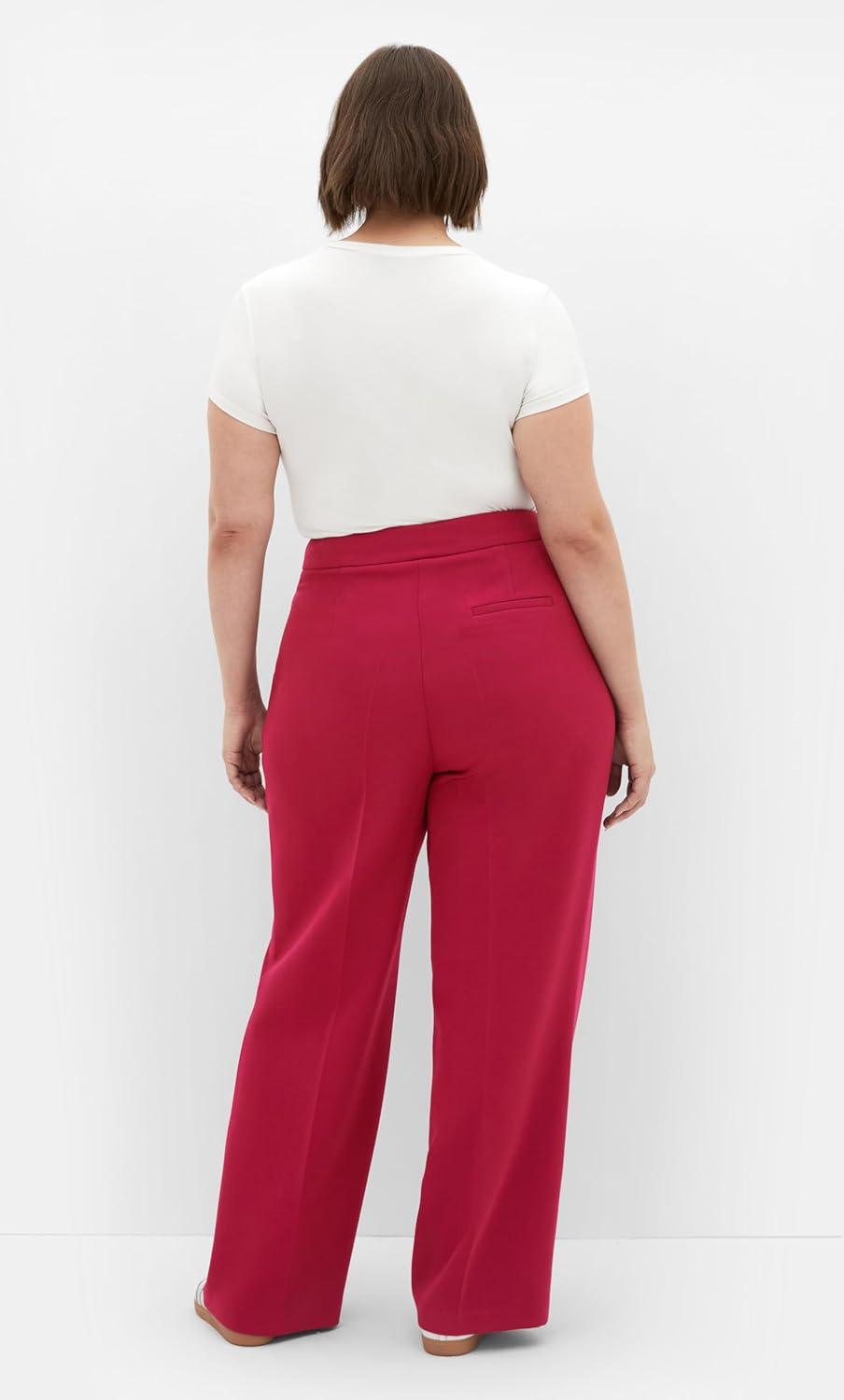 image:imageCity Chic Womens Plus Size Pant Alexis RelaxedDeep Rose