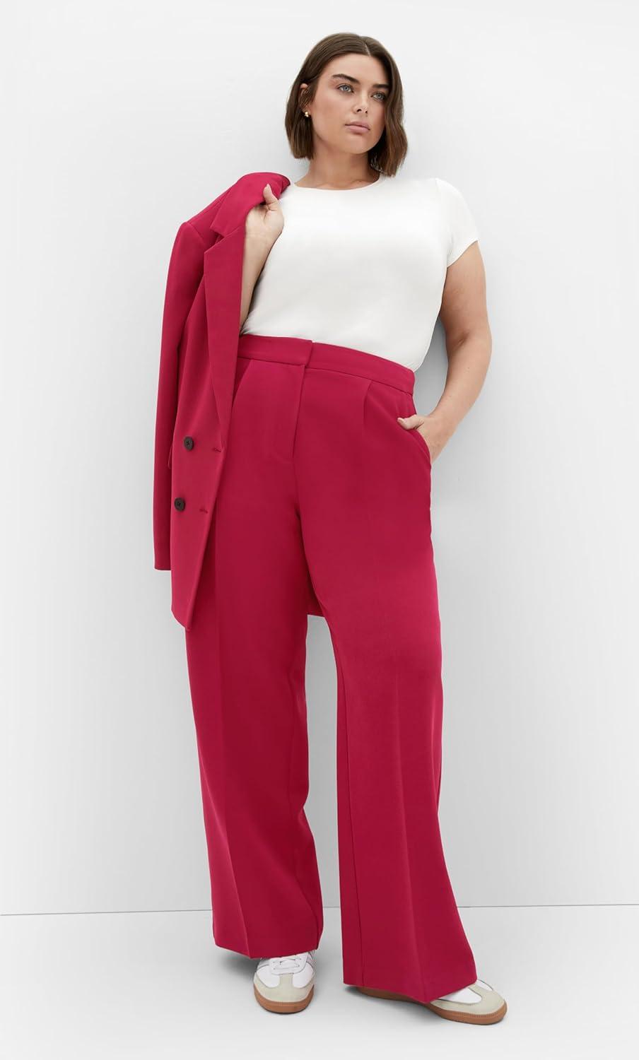 image:imageCity Chic Womens Plus Size Pant Alexis RelaxedDeep Rose