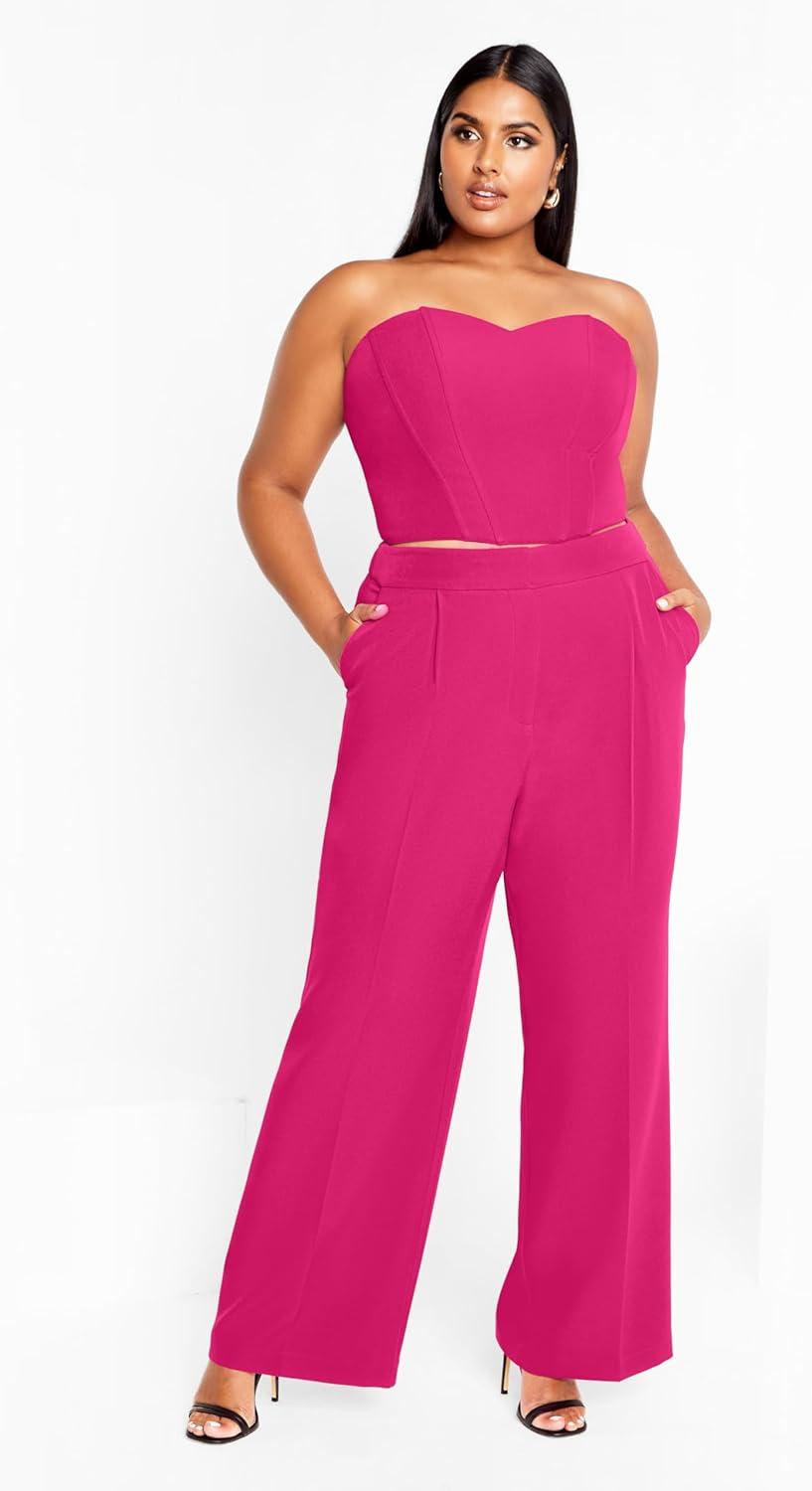 image:imageCity Chic Womens Plus Size Pant Alexis RelaxedLipstick Pink