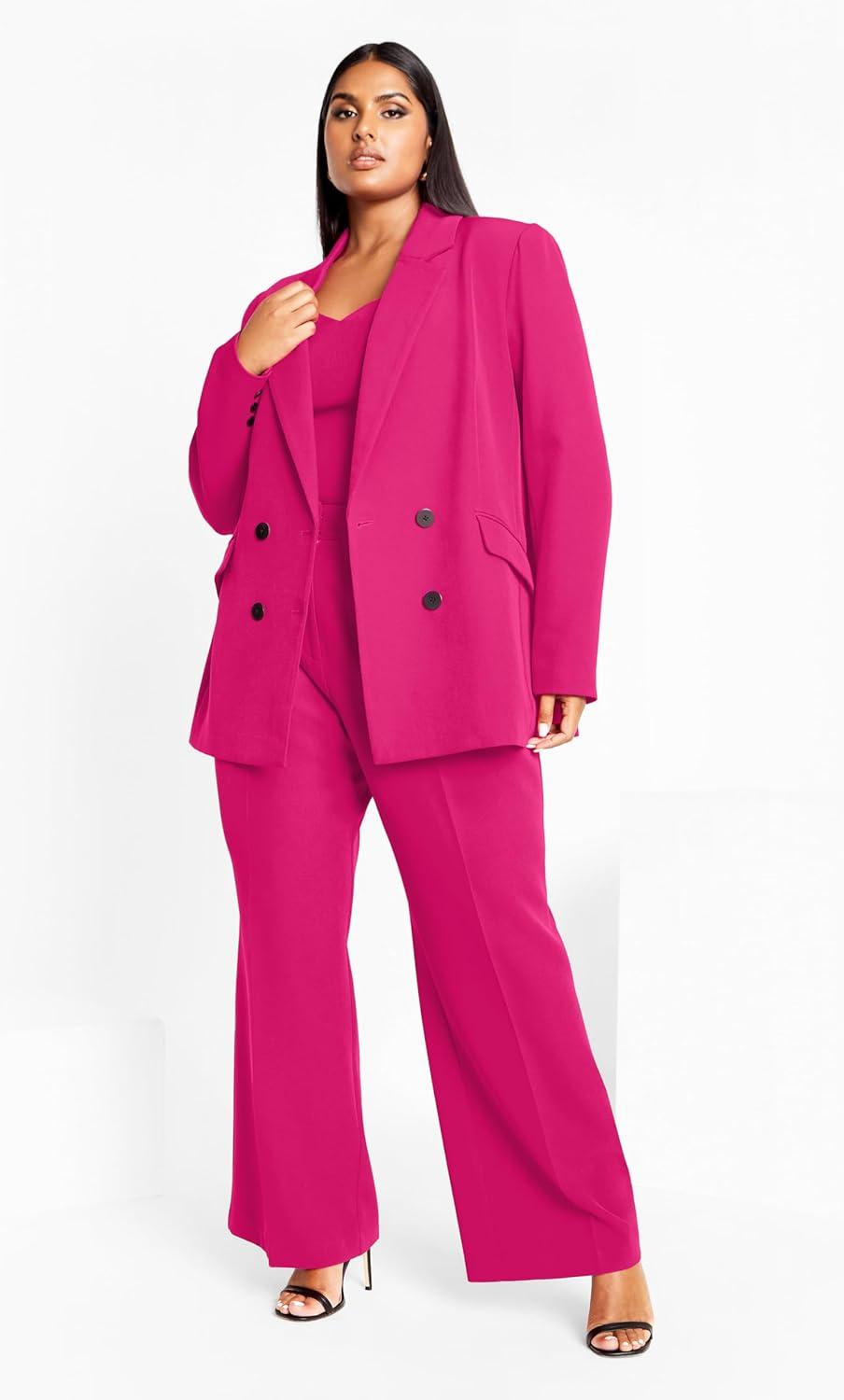 image:imageCity Chic Womens Plus Size Pant Alexis RelaxedLipstick Pink