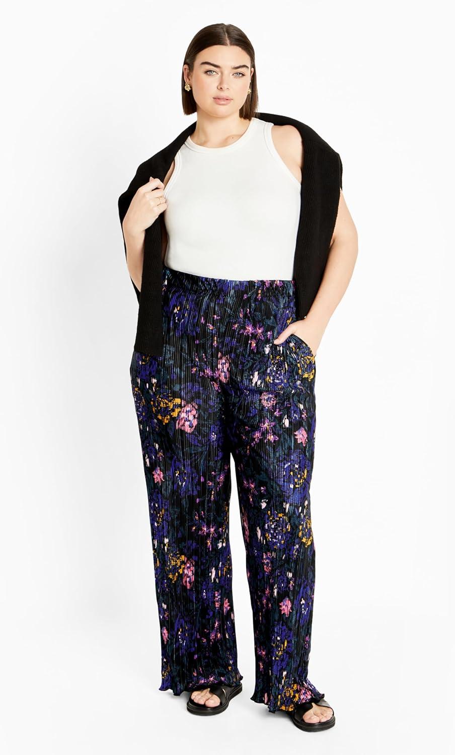 image:imageCity Chic Womens Plus Size Pant Kira PrintEtched Floral