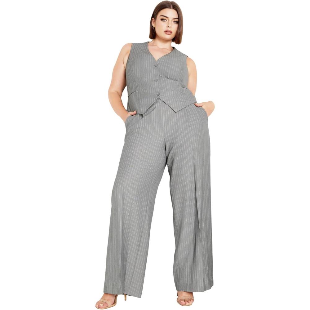 image:imageCity Chic Plus Size Pants Jazmin Pinstripe Pant