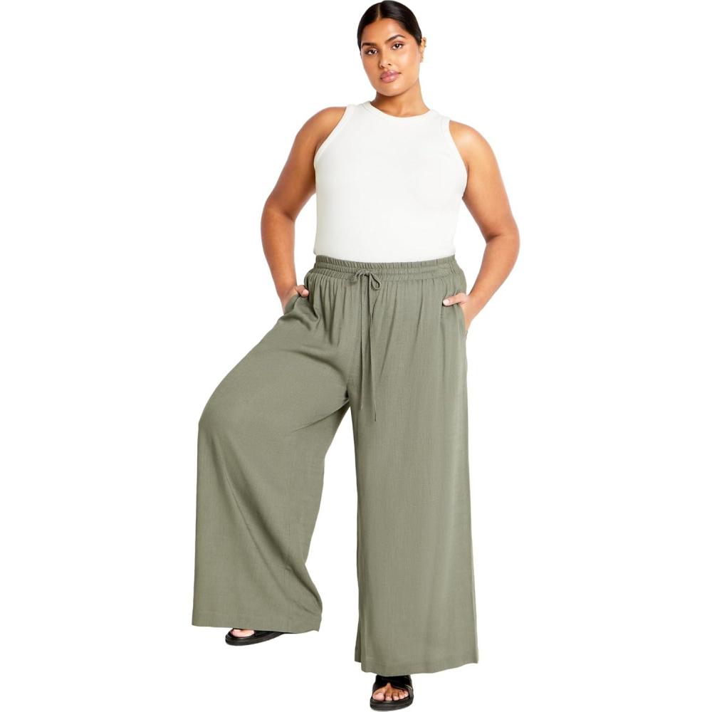 image:imageCity Chic Womens Plus Size Ashley Crop PantOlive