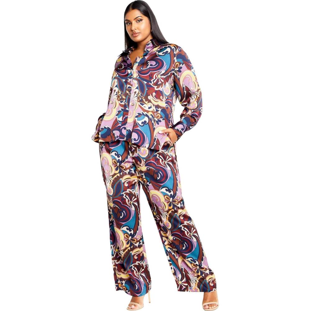 image:imageCity Chic Womens Plus Size Mara PantEnvy Abstract