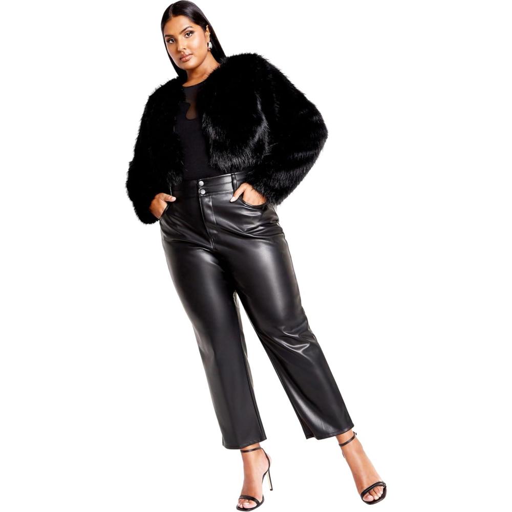 image:imageCity Chic Womens Plus Size Norah Faux Leather PantBlack