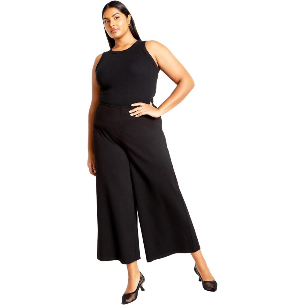 image:imageCity Chic Womens Plus Size Pant  Ponte Wide LegBlack